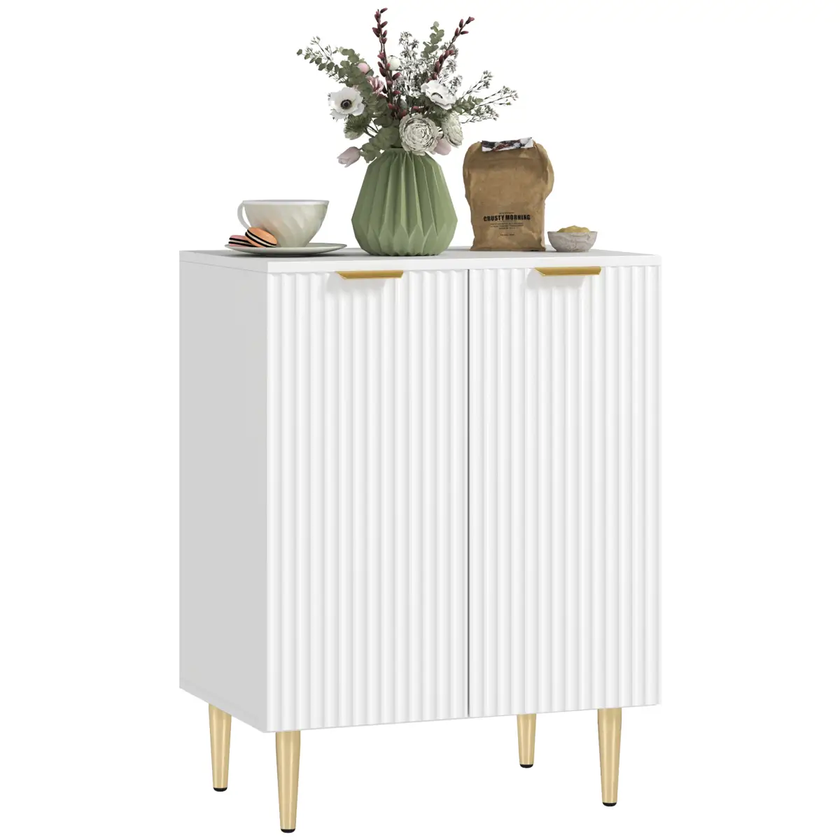 HOMCOM Sideboard Buffet Cabinet with Adjustable Shelf, White - Sideboard