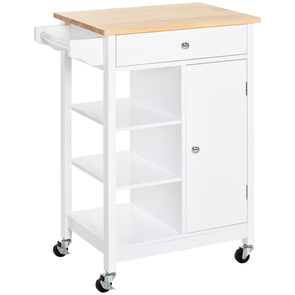 MDF Kitchen Storage Trolley White - from HOMCOM