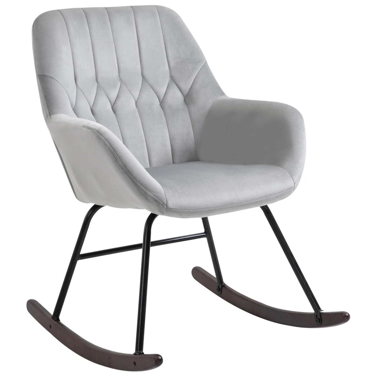 Unbranded Premium Rocking Chair Tub Shape With Steel Frame And Plush Padding For Home Office Grey Ergonomic Back Support - Accent Chair