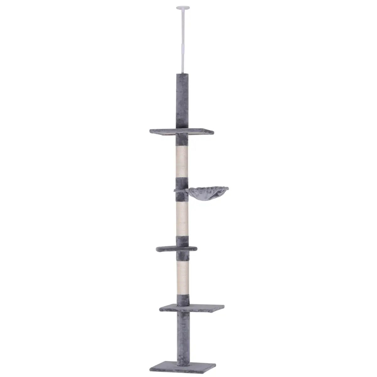 Unbranded Cat Tree Scratching 5-Tier Kitty Tower Floor to Ceiling Adjustable Pawhut - Cat Tree