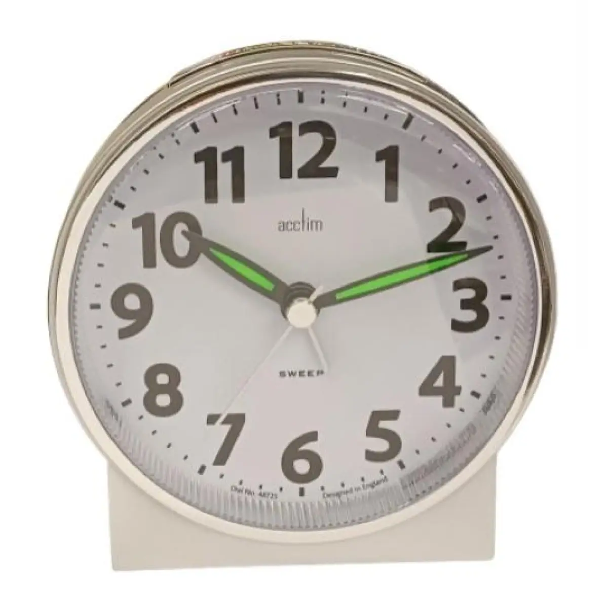 Acctim Acctim Micah Round Mid Sized Bedside Quartz Alarm Clock in Silver - 16477 - Clock