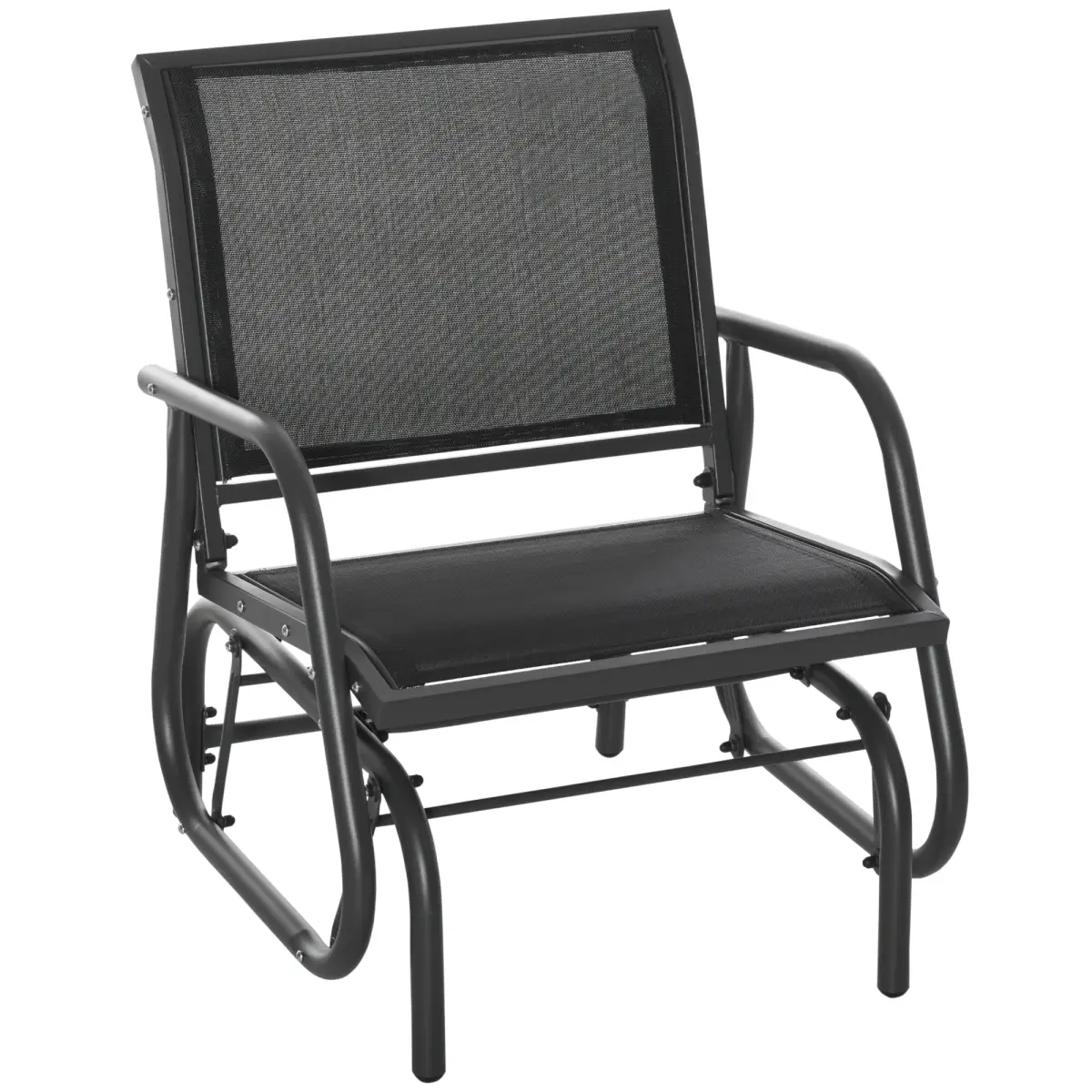 Unbranded Outdoor Gliding Swing Chair Garden Seat w/ Mesh Seat Curved Back Steel Frame - Hammocks