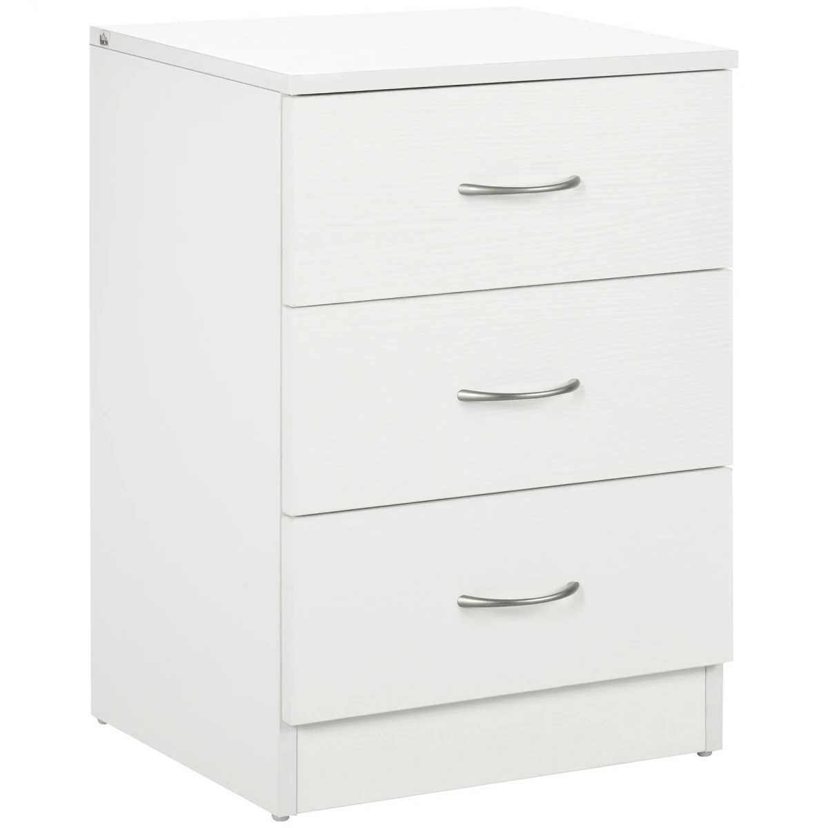 HOMCOM Bedside Cabinet 40x30x60 Cm White 3 Drawer Nightstand With Smooth Glides by HOMCOM