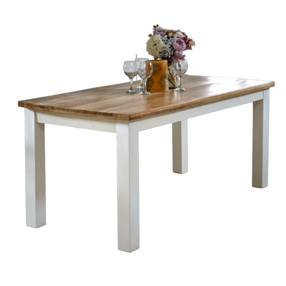Alfie Dining Table 170 cm Solid Mango Wood For Dining Rooms by Indian Hub