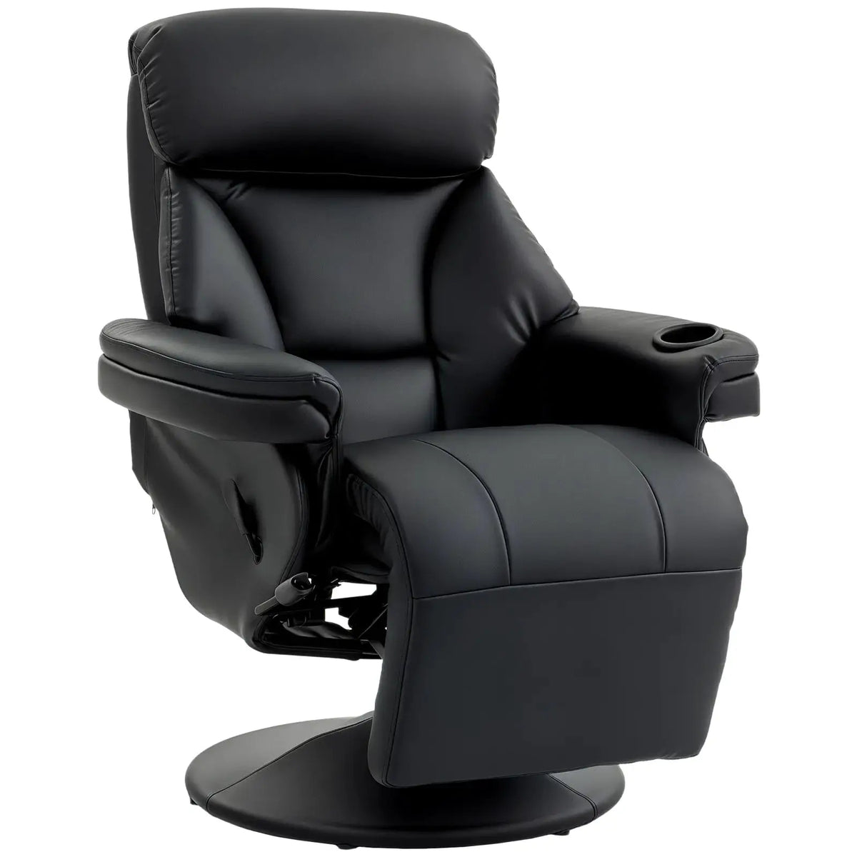 HOMCOM Upholstered Reclining Armchair, Manual Recliner Chair with Footrest and Adjustable Backrest, Black - from HOMCOM