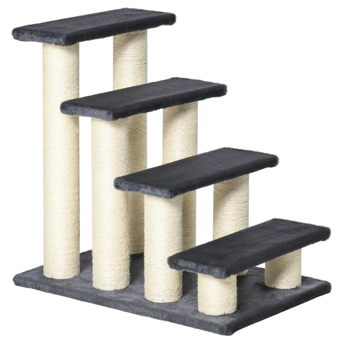Pawhut Pet Stair Dog Cat Step Ladder Climb Plush Soft Comfort Particle Board - Cat Tree