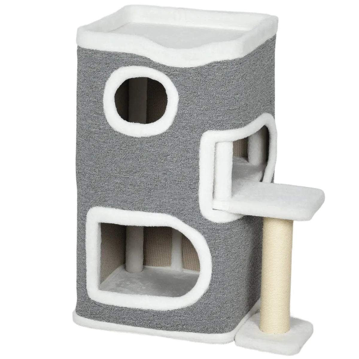 PawHut 75 cm Cat Tree, Cat Tower Condo for Indoor Cats with Scratching Post, Jumping Platform, Grey - from PawHut