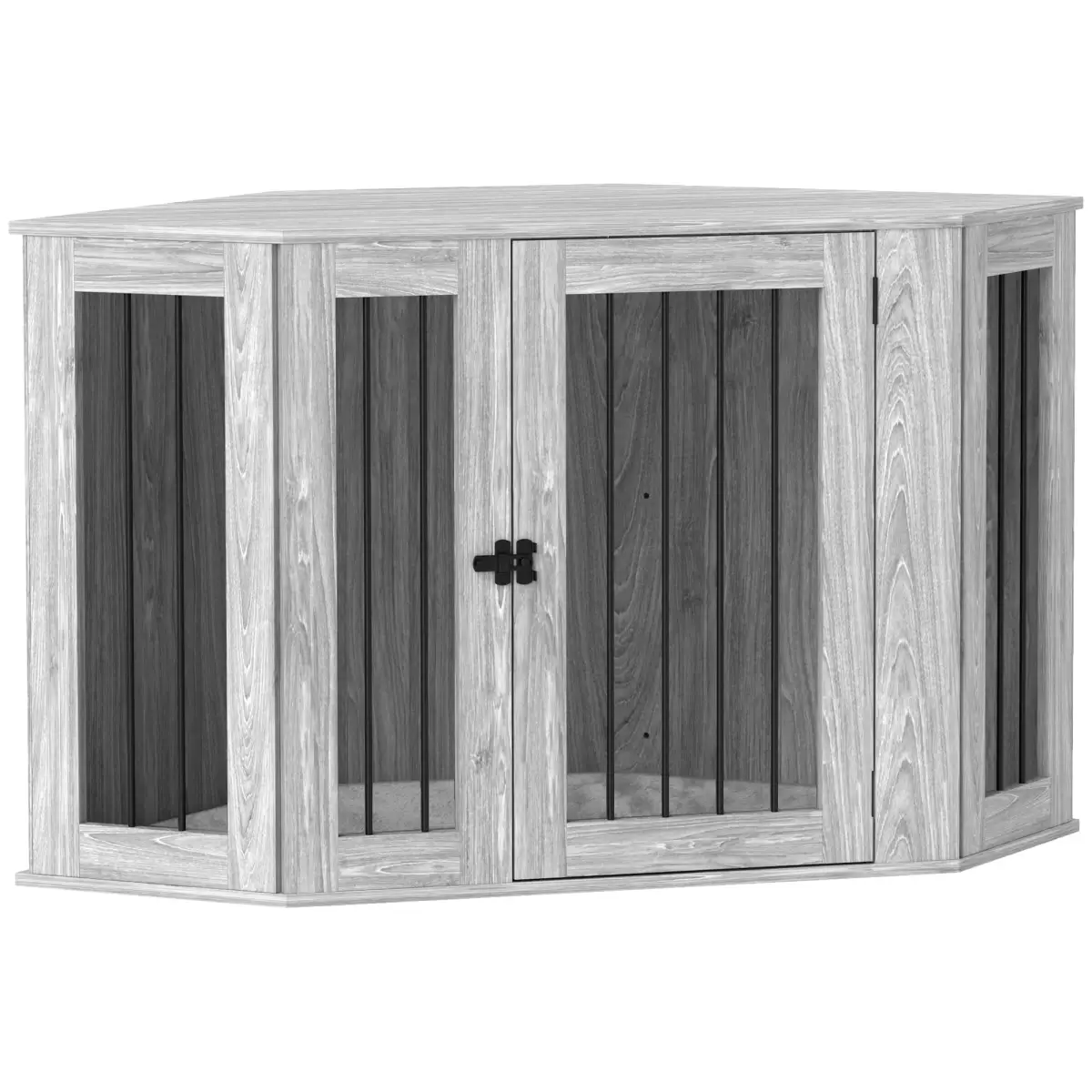 PawHut PawHut Dog Crate Furniture for Large Dogs w/ Cushion, Door - Grey - Dog Crate