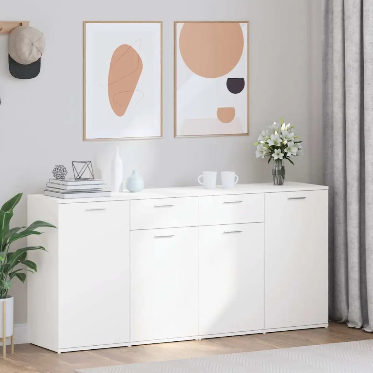 vidaXL vidaXL Sideboard White 160x36x75 cm Engineered Wood - Sideboard