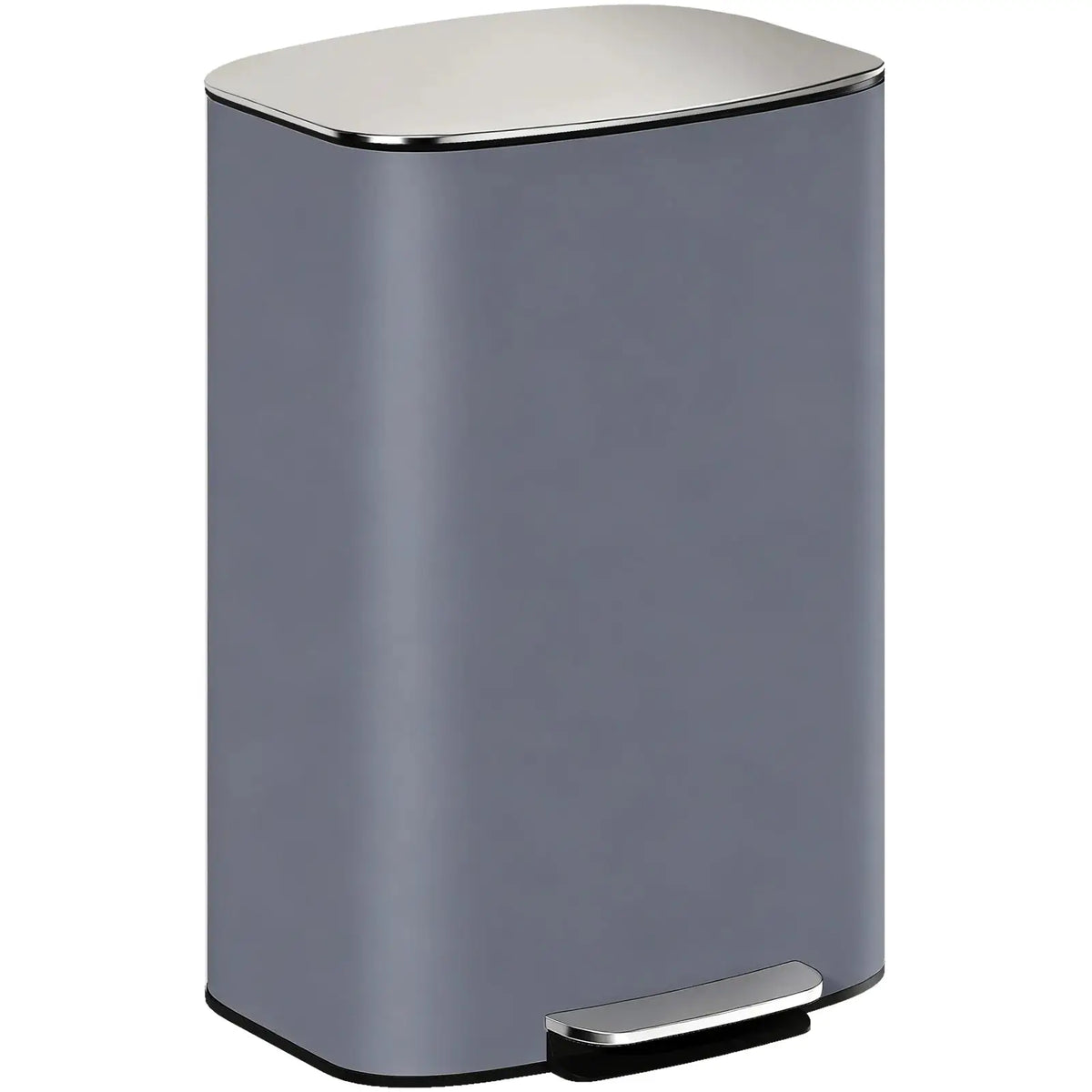 HOMCOM 50L Kitchen Bin with Soft-Close Lid and Stay-Open Function, Stainless Steel Pedal Bin with Removable Inner Bucket, Carry Handle for Kitchen, Office, Home, Grey - from HOMCOM