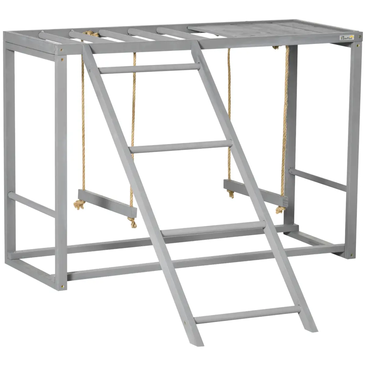 PawHut PawHut Chicken Activity Play Chicken Coop with Swing Set for 3-4 Birds, Grey - Chicken Coop