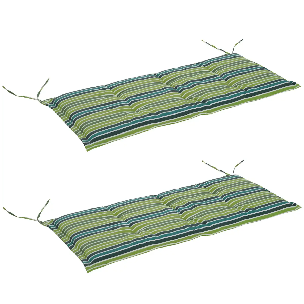Unbranded 2 PCS Patio Bench Swing Chairs Garden Chairs 2 Seat Cushion Mat Strips Green - Hammocks