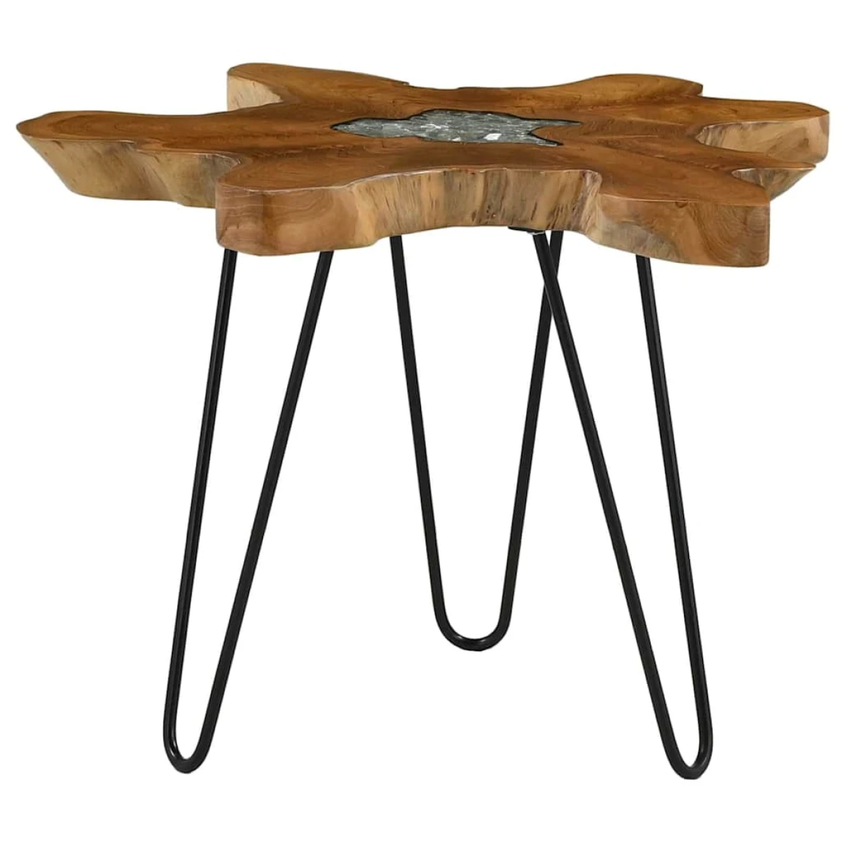 vidaXL vidaXL Coffee Table 70x45 Teak Resin Inlay Home - Coffee Table