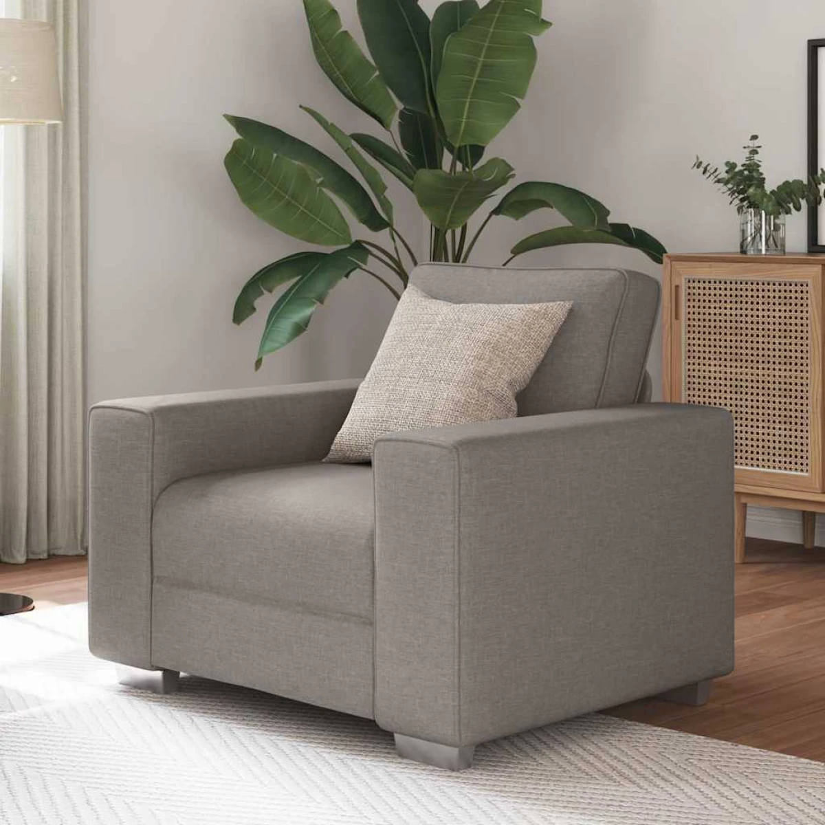 VidaXL Sofa Taupe 100 X 77 X 82 Cm Cushioned Home Use by vidaXL