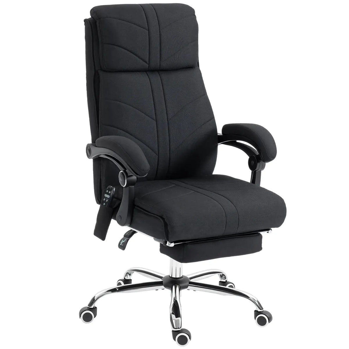 Vinsetto High Back Vibration Massage Office Chair with Footrest, Heated, Black - from Vinsetto