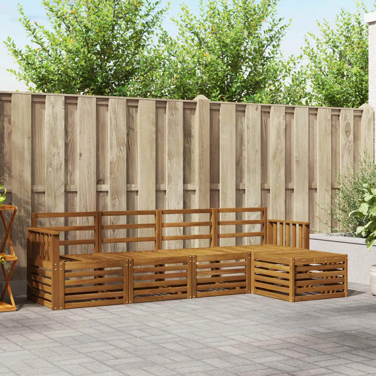vidaXL vidaXL Outdoor Sofa Set 5 pcs Natural - Garden Sofa Sets
