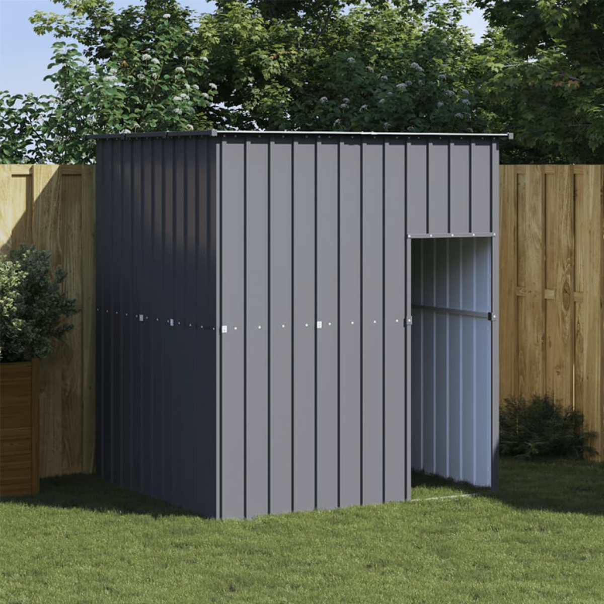 vidaXL Dog House with Roof Anthracite 165x153x181 cm Galvanised Steel - from vidaXL