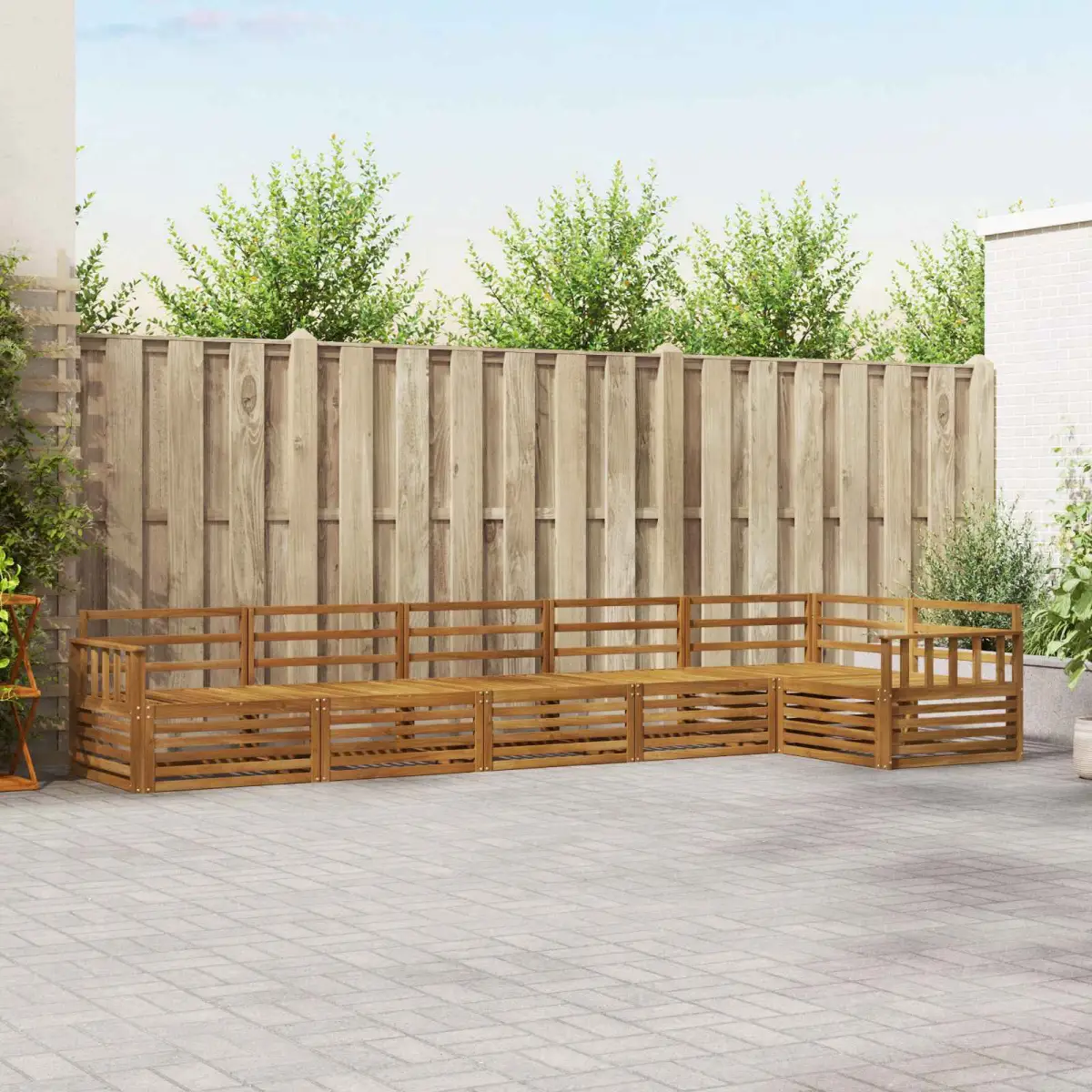 vidaXL vidaXL Outdoor Sofa Set 6 pcs Natural Solid Acacia Wood - Garden Sofa Sets