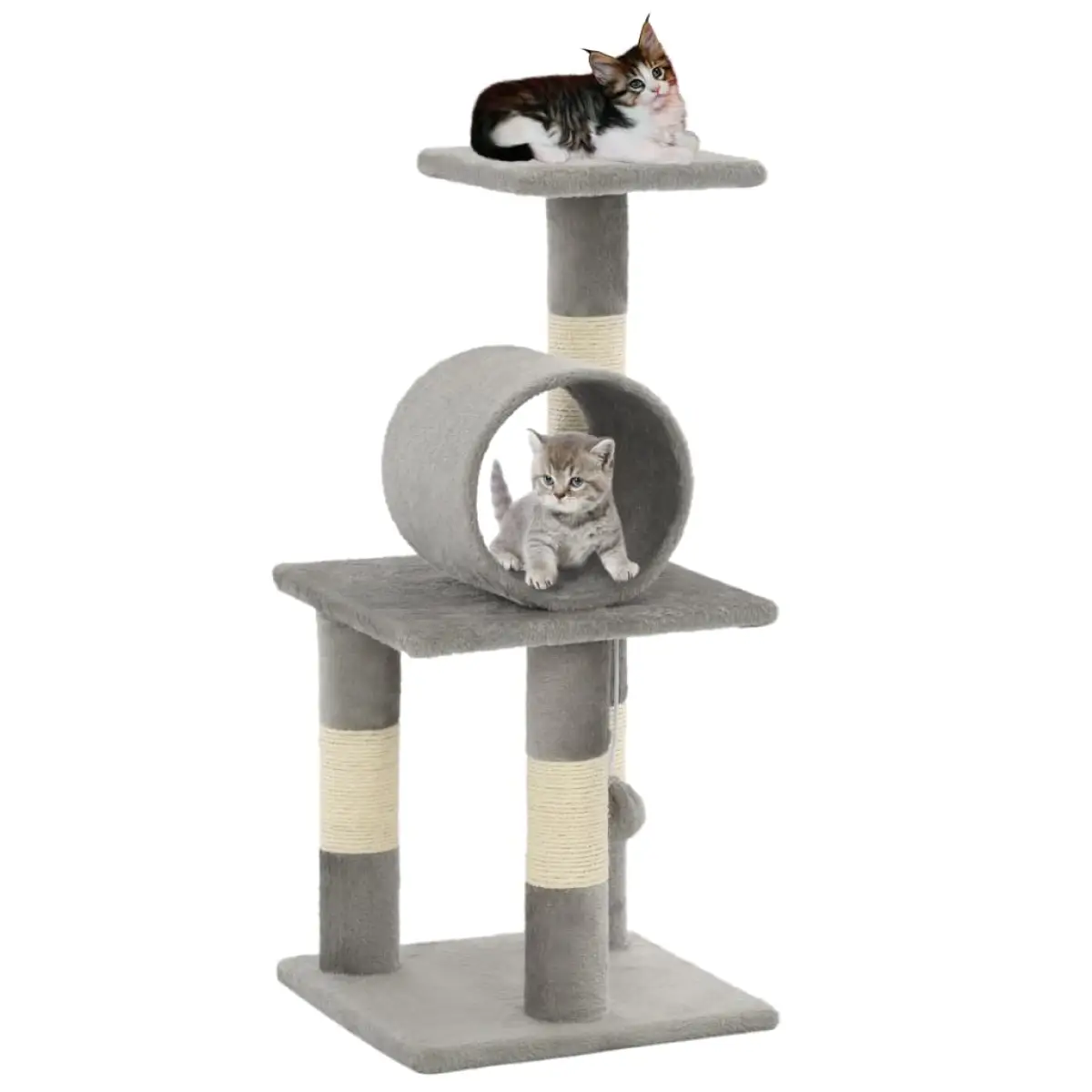 vidaXL vidaXL Cat Tree with Sisal Scratching Posts 65 cm Grey - Cat Tree