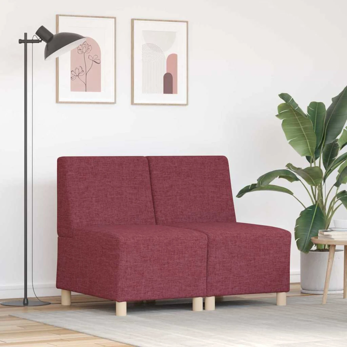 VidaXL Armless Modular Sofa 55 x 74 x 82 cm Red Living Room by vidaXL