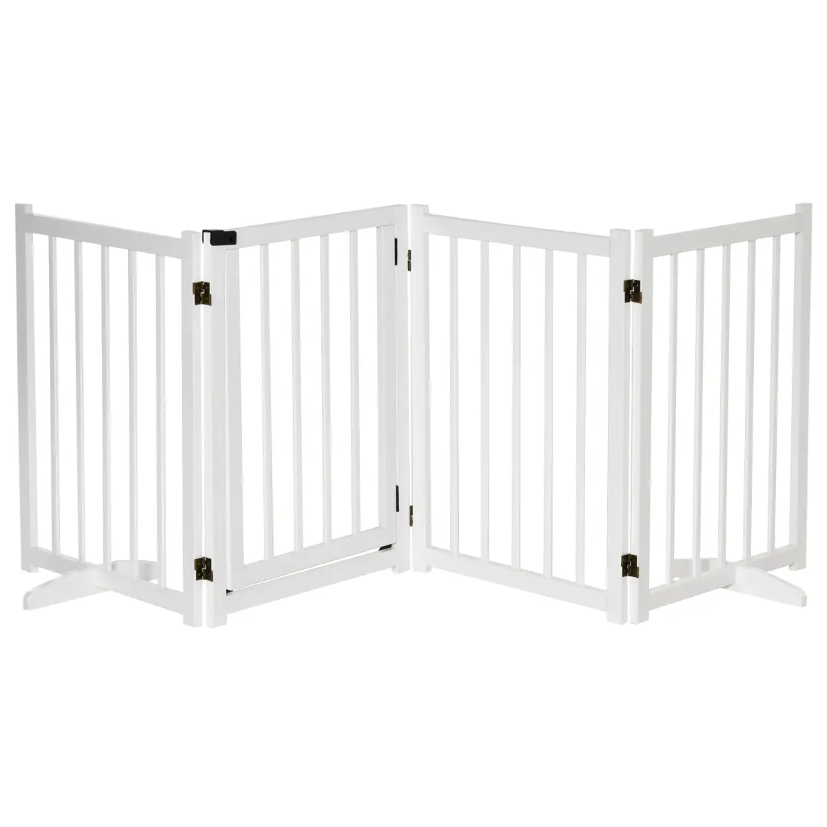 Unbranded Freestanding Pet Gate w/ 2 Support Feet for Doorways Stairs White Pawhut - Pet Gate