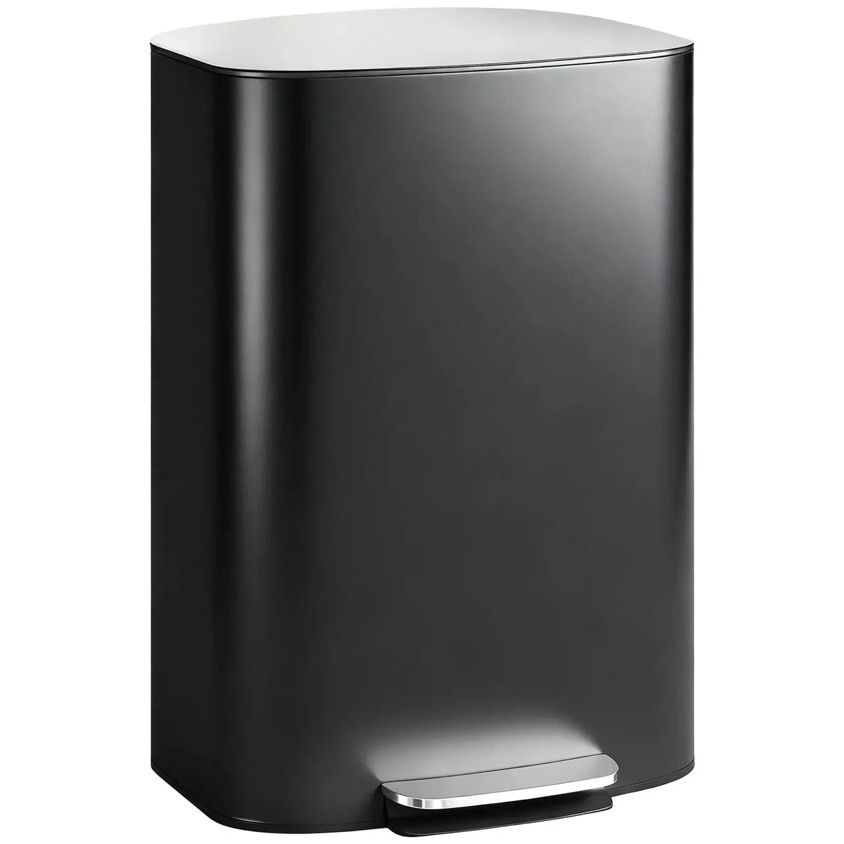 HOMCOM 50L Kitchen Bin with Soft-Close Lid and Stay-Open Function, Stainless Steel Pedal Bin with Removable Inner Bucket, Carry Handle for Kitchen, Office, Home, Black - from HOMCOM
