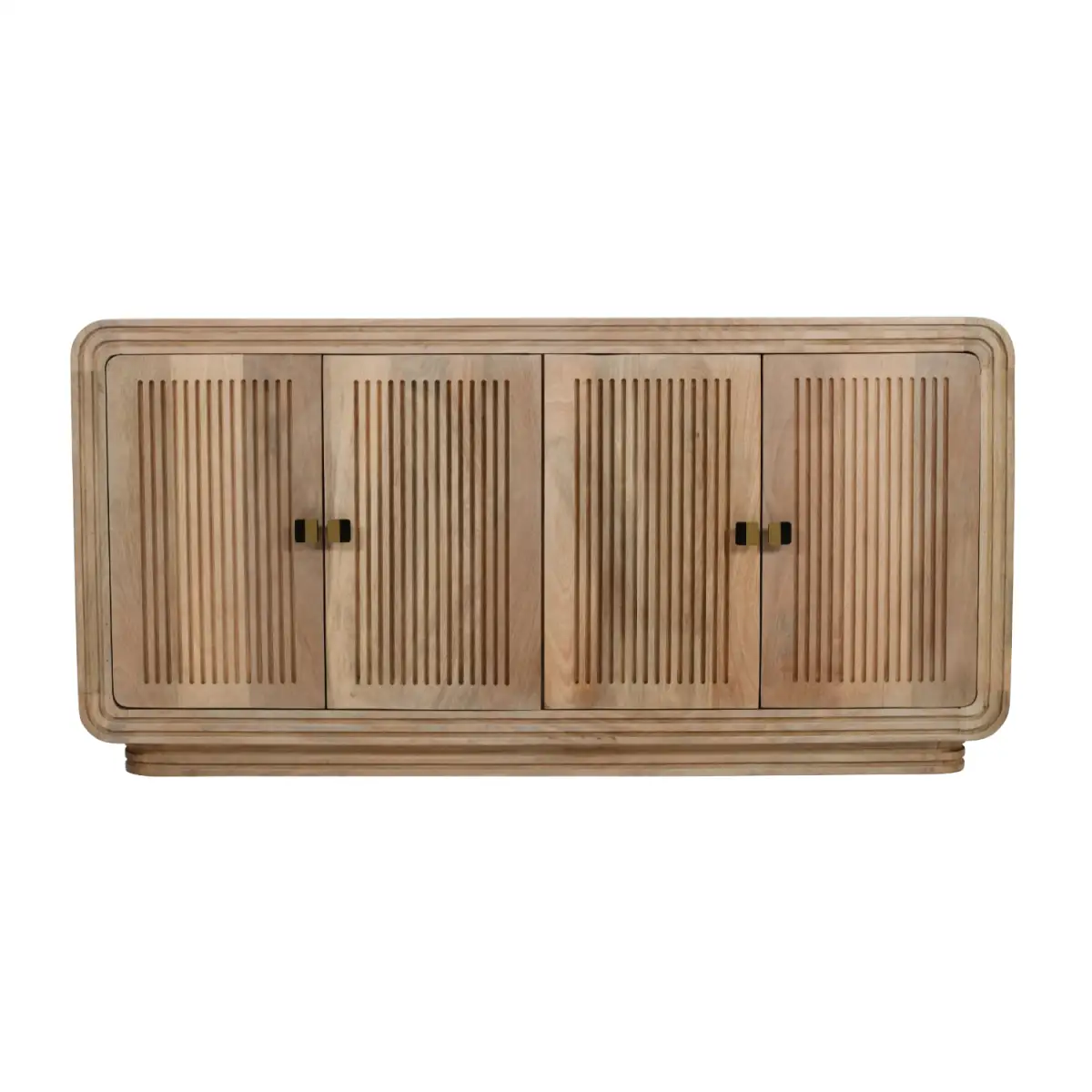 Indian Hub Hudson Carved Mango Wood 4 Doors Large Sideboard - Sideboard
