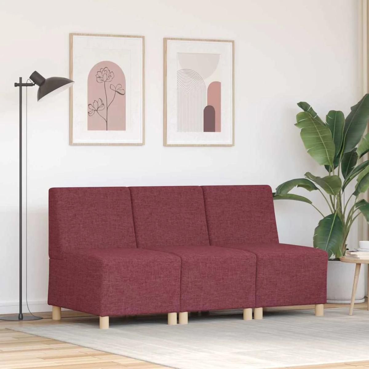 VidaXL Armless Sofa 55x74x82 Fabric Red Living Room by vidaXL