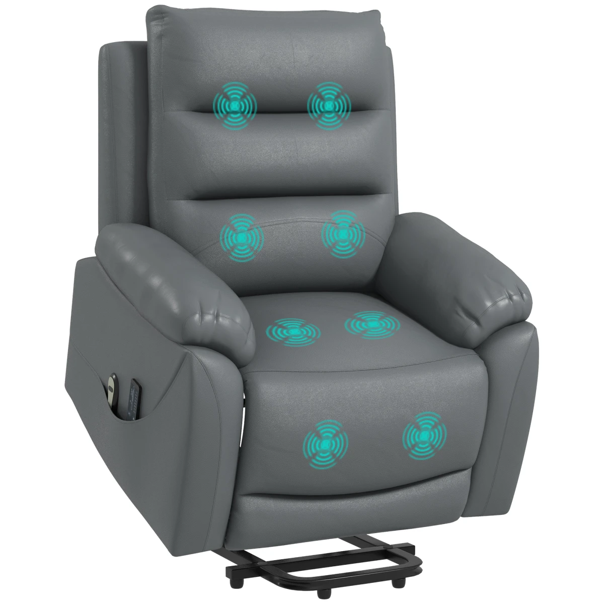 HOMCOM Power Lift Recliner Chair Standard Size Remote Control 135 Degree Recline For Living Room Grey - Armchair