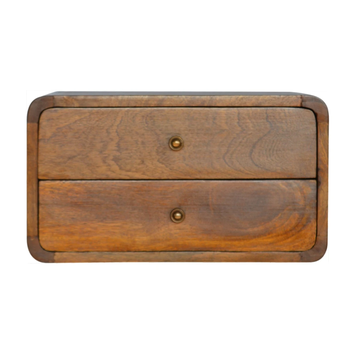 Artisan Furniture Artisan Bedside Curved Chestnut 2-Drawer WallMount - Uncategorized Bedside Table