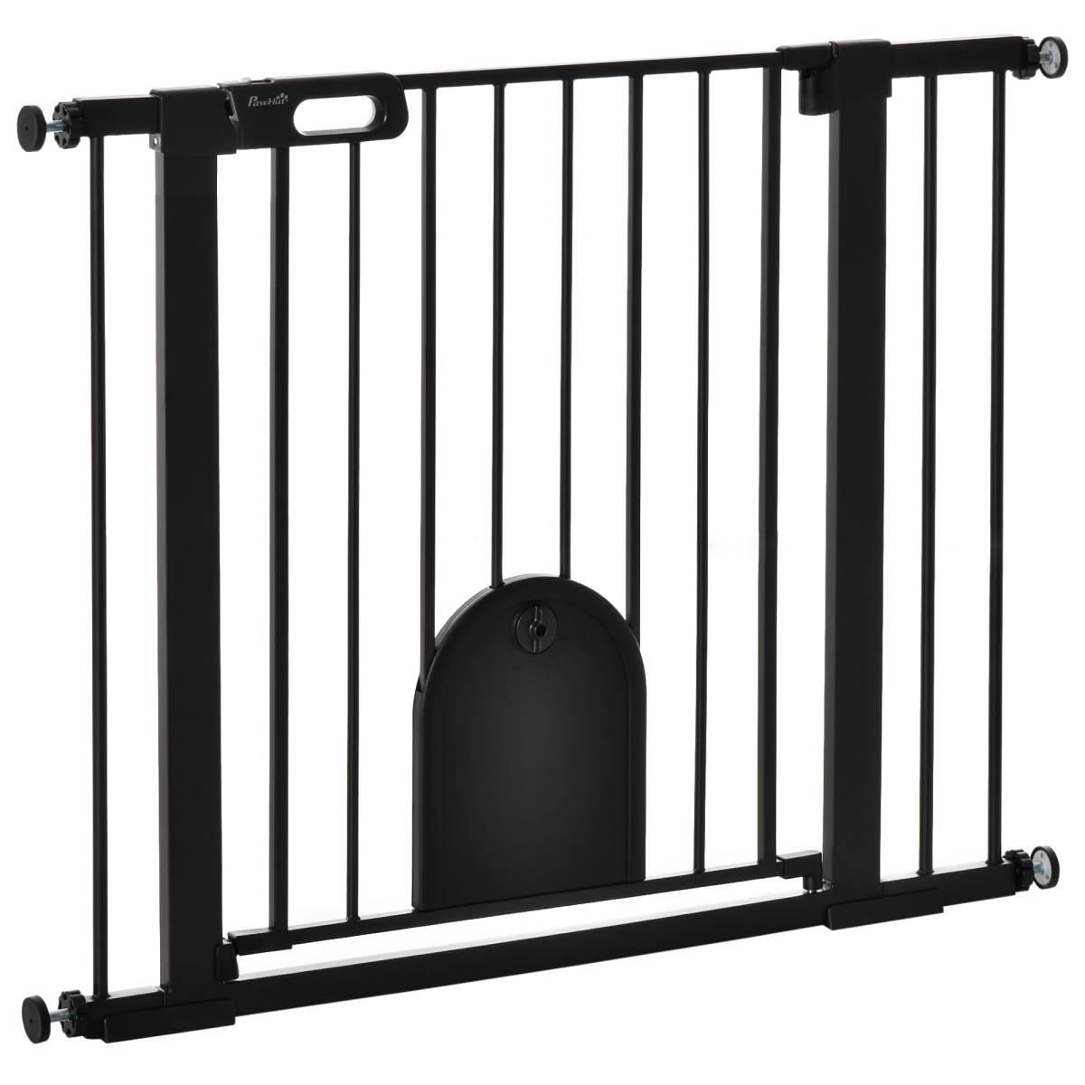 75-103 cm Extra Wide Pet Safety Gate, Stair Pressure Fit, Double Locking, Black - from Unbranded