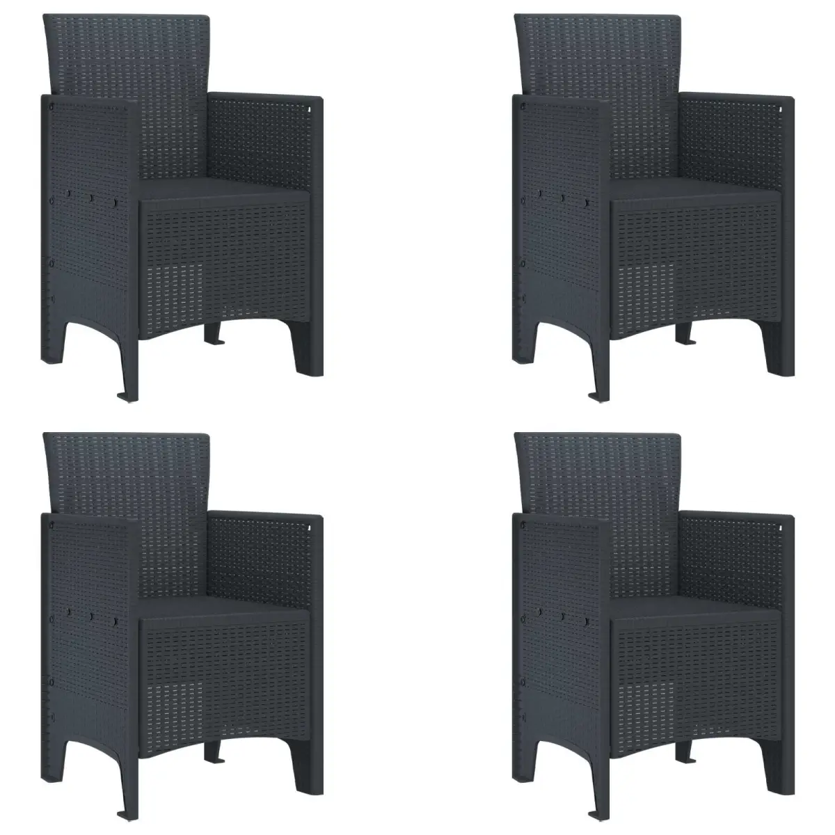 vidaXL vidaXL Garden Chair 4 pcs Anthracite 53 x 49 x 85 cm Polypropylene - Garden Chairs