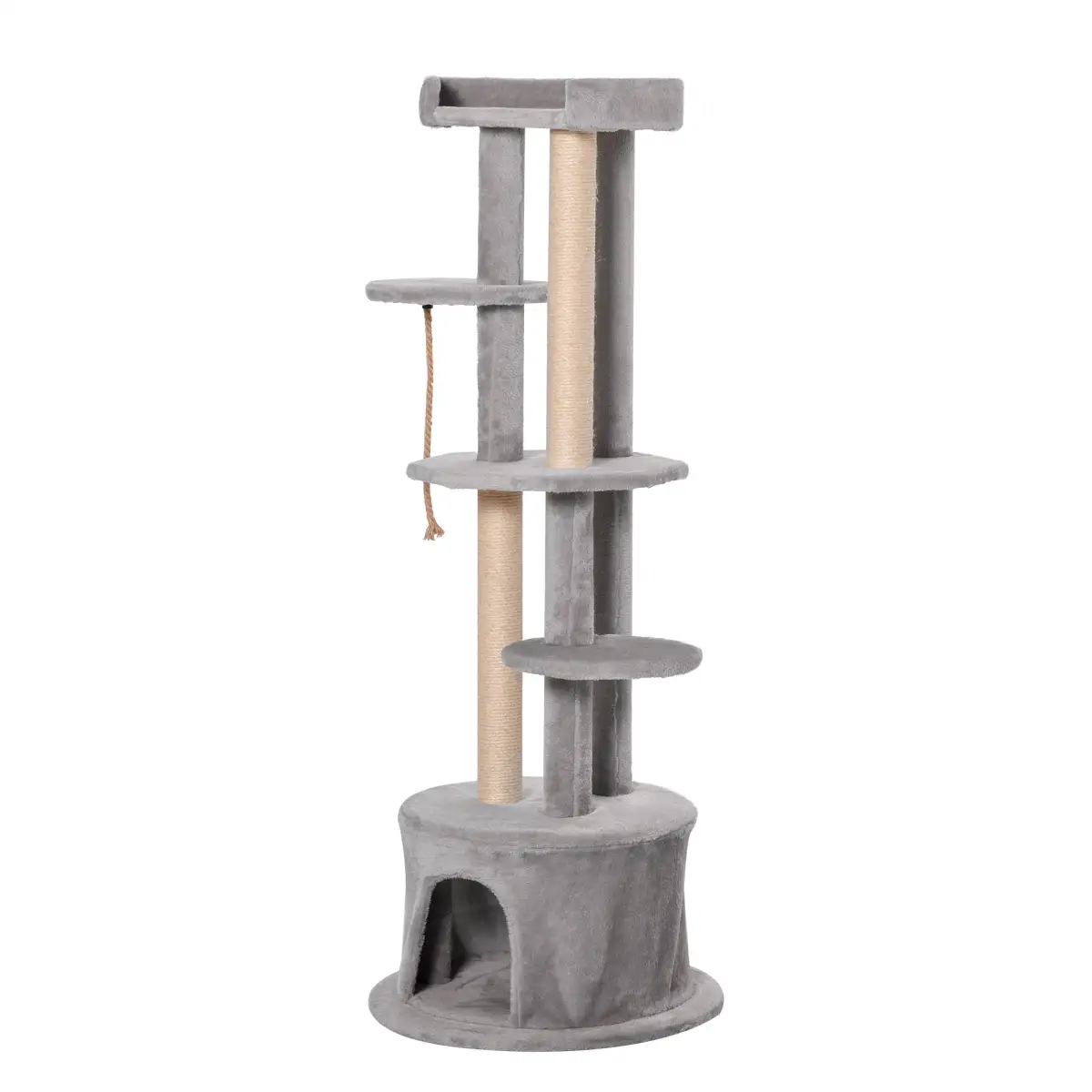 Pawhut Cat Tree Multi-level Kitten Tower w/ Scratching Post Condo Plush Perches - Cat Tree