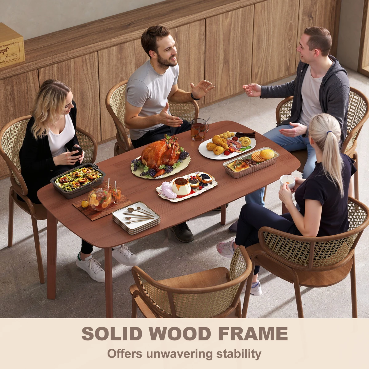 N/A Solid Wood Dining Table 150x80 Non-Slip Home - Dining Table