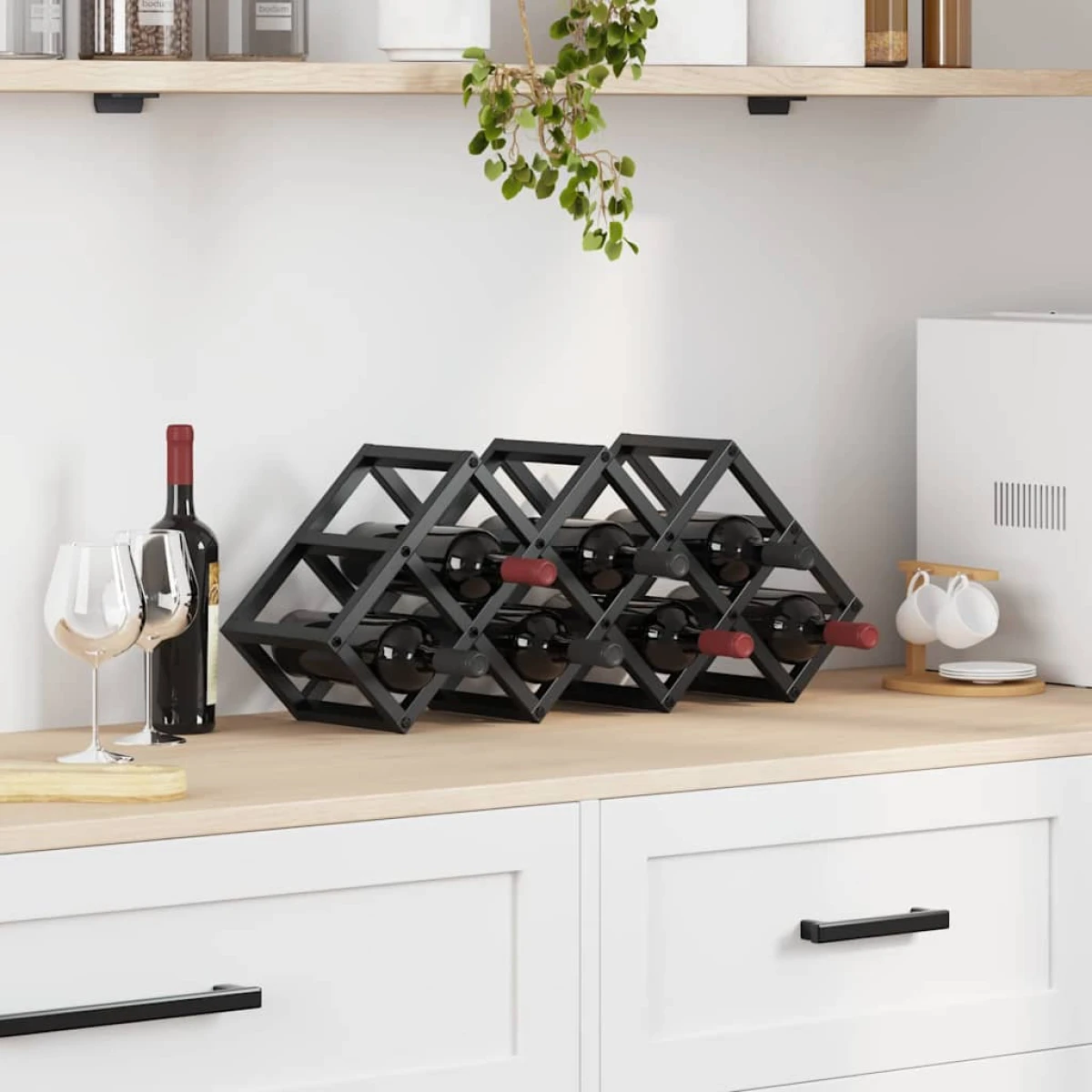 vidaXL VidaXL Wine Rack 63 X 16.5 X 25 Cm Steel For Home Bar - Wine Rack
