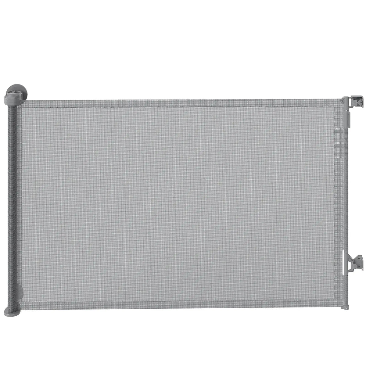 PawHut Retractable Dog Gate, Extends to 140 cm Wide & 93 cm Tall, Mesh Pet Gate with Single Hand Operation, for Stairs Doorways - from PawHut
