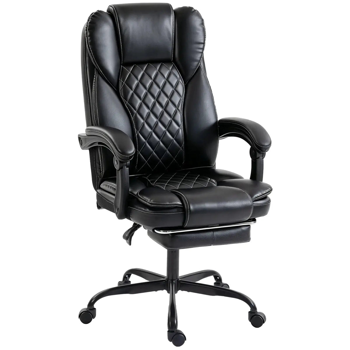HOMCOM Executive Home Office Chair Reclining Function Footrest Computer Desk Chair High Back, Black - from HOMCOM