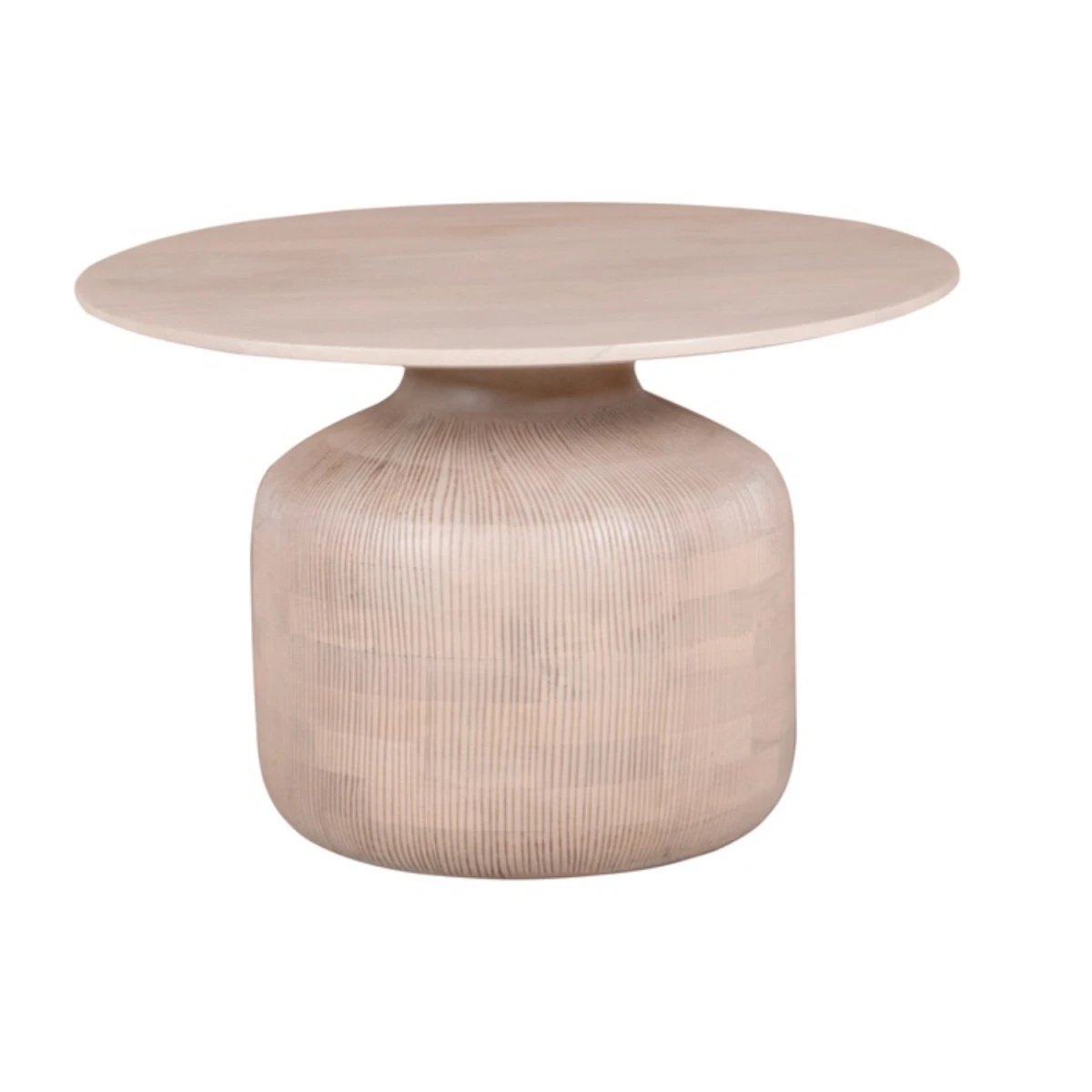 Indian Hub Valencia Round Coffee Table Large Cane Base Decor - Coffee Table