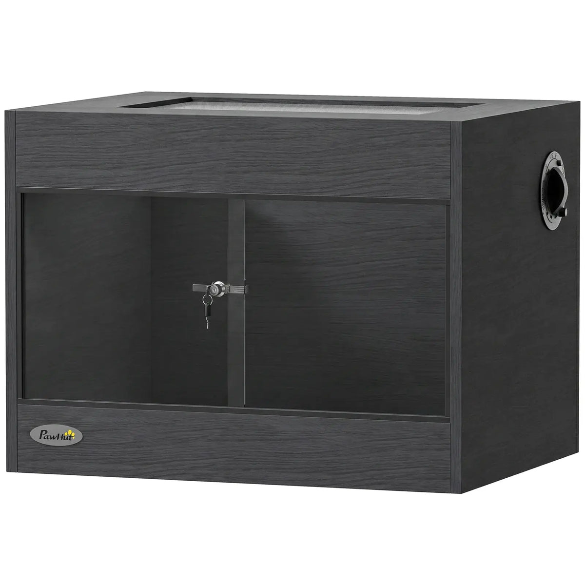PawHut Reptile Terrarium, Reptile Vivarium with Glass Doors, Secure Lock, Top Ventilation for Snake, Gecko, 60x45x45cm, Black - from PawHut
