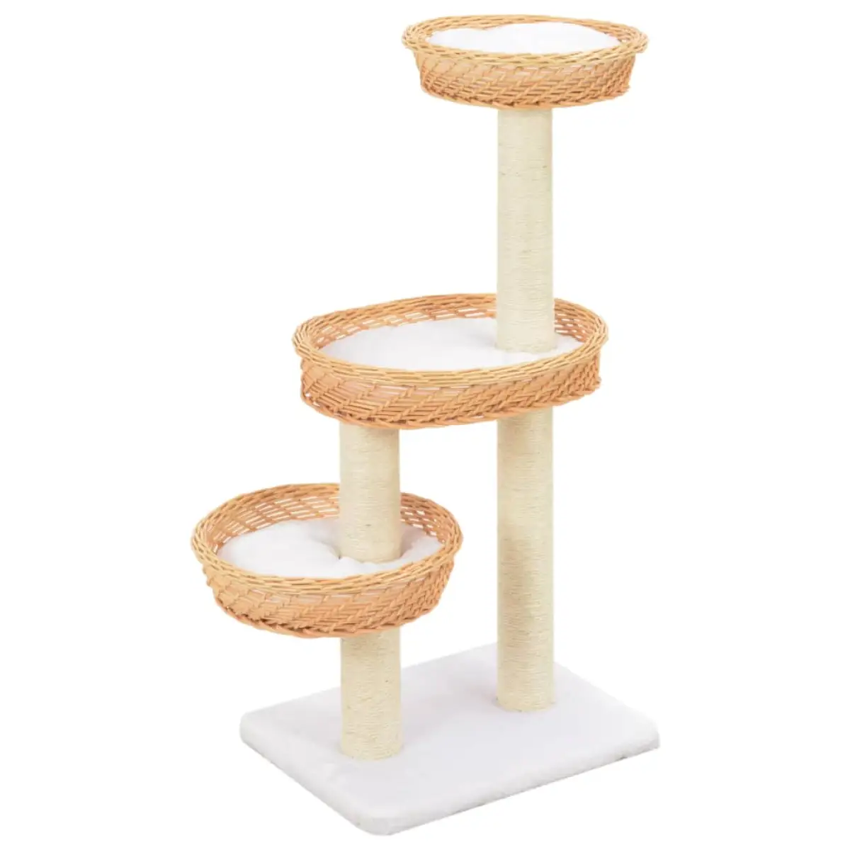 vidaXL vidaXL Cat Tree with Sisal Scratching Post Natural Willow Wood - Cat Tree
