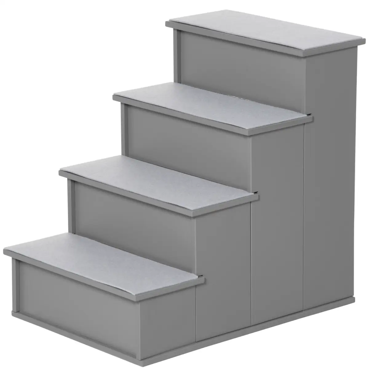 Unbranded 4 Step Wooden Dog Steps Pet Stairs Cat Ladder for Bed Couch, Grey Pawhut - Dog Steps