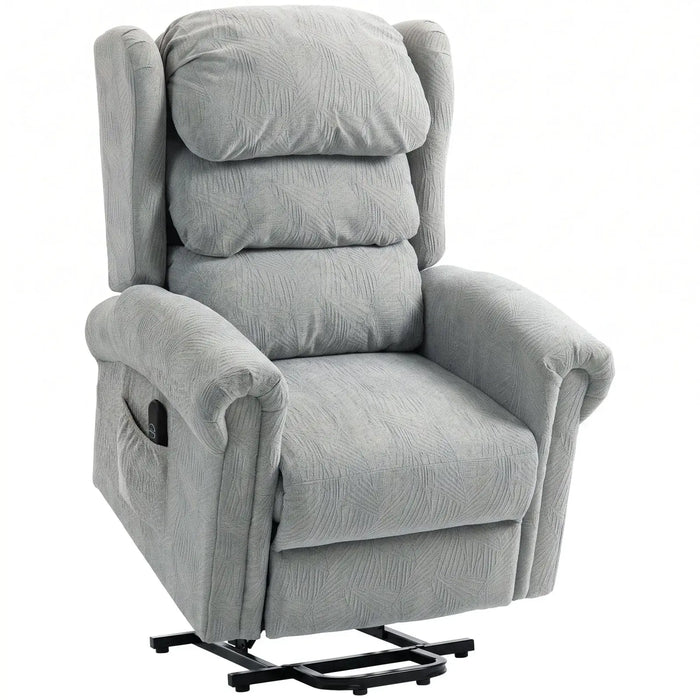 HOMCOM Velvet-Feel Electric Riser Recliner Chair - Grey - from HOMCOM