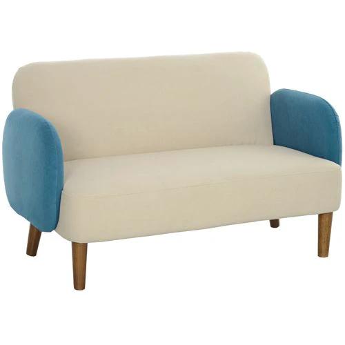 HOMCOM Modern 2 Seater Sofa w/ Rubber Wood Legs 130 x 74 x 76cm by HOMCOM