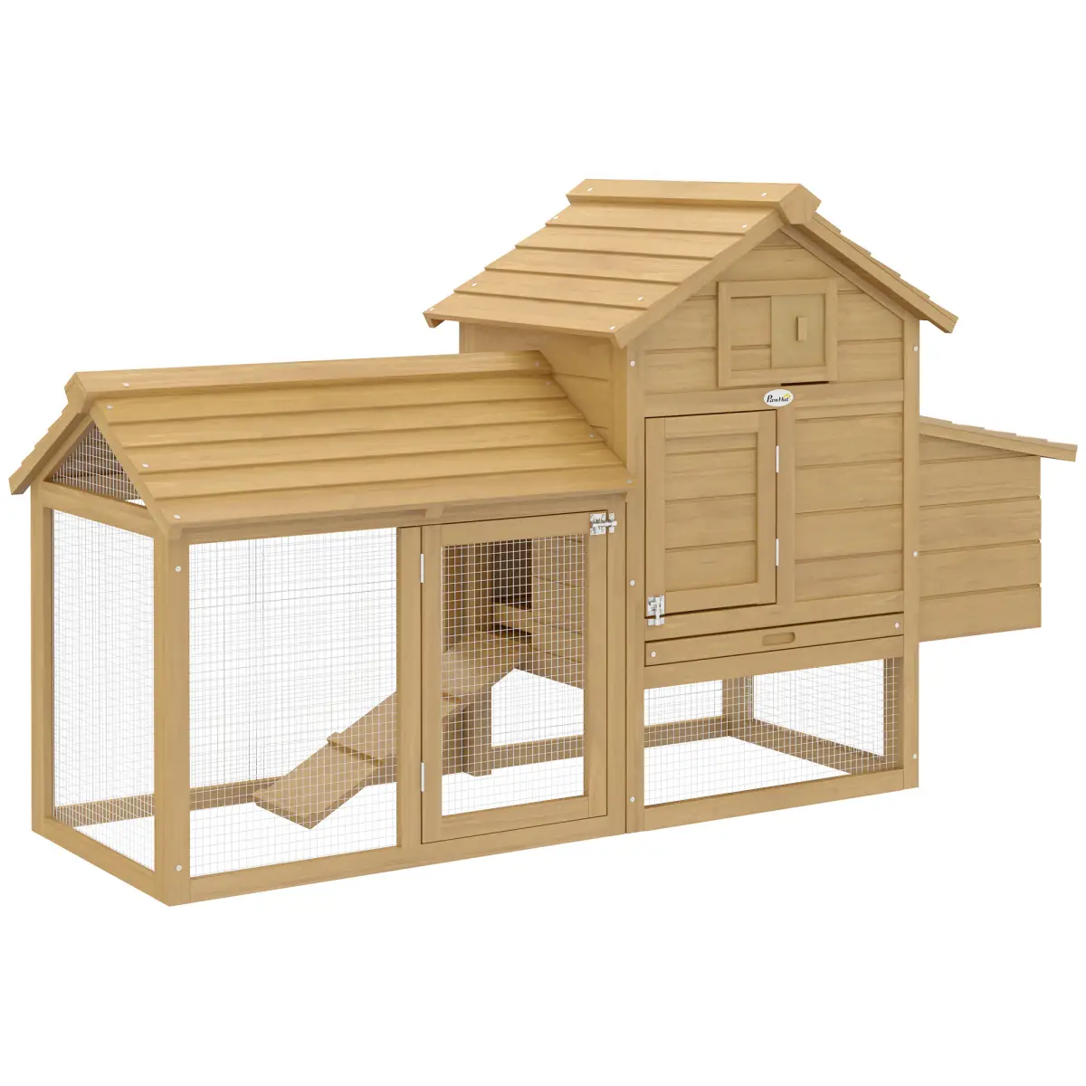 Unbranded Small Chicken Coop Hen Cage Nesting Box Outdoor Run Wood Color 150.5 x 54 x 87cm - Chicken Coop