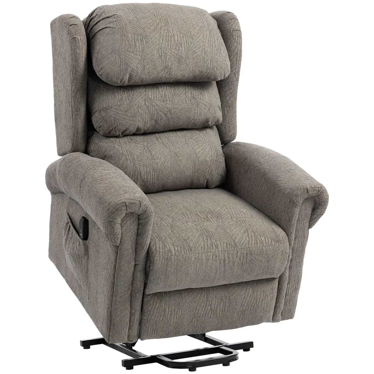 HOMCOM Velvet-Feel Electric Riser Recliner Chair, Power Lift Recliner Chair for Elderly with Remote Control, Dark Grey - from HOMCOM