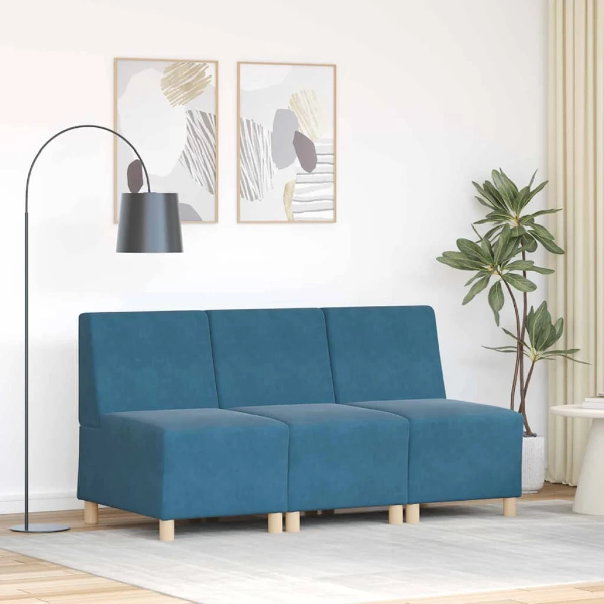 vidaXL VidaXL Armless Modular Sofa 55x74x82 cm Velvet Living Room - Sofa