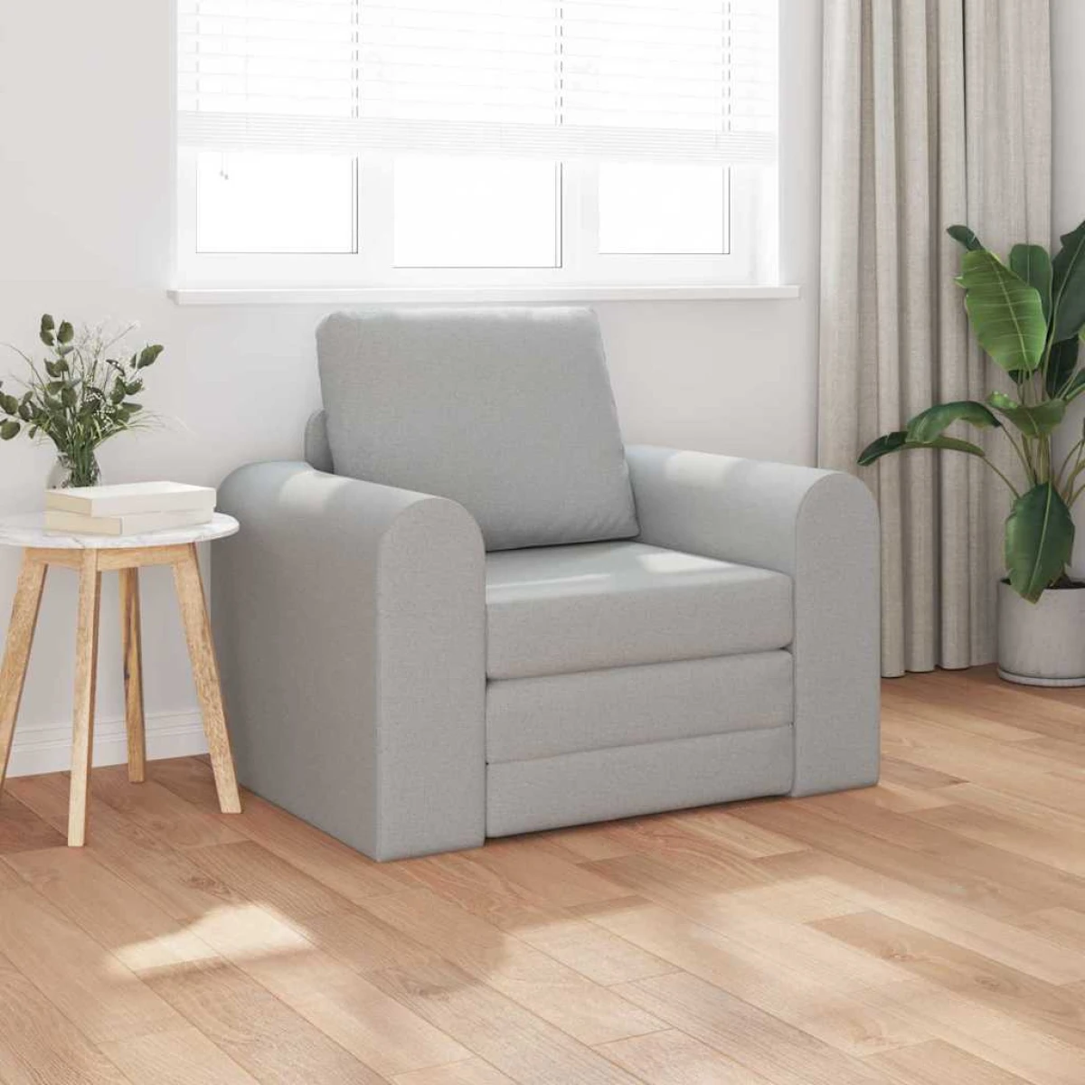 VidaXL Sofa Bed 98 x 71 x 83 cm Grey Fabric Reading Chair by vidaXL
