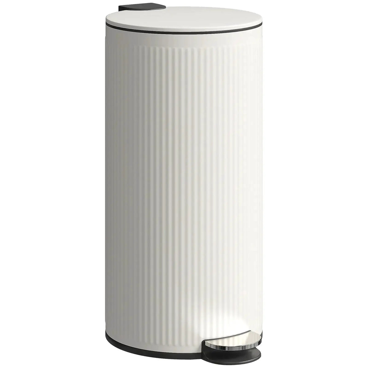 HOMCOM Kitchen Bin, 30 Litre Pedal Rubbish Bin with Removable Bucket, Cream - from HOMCOM
