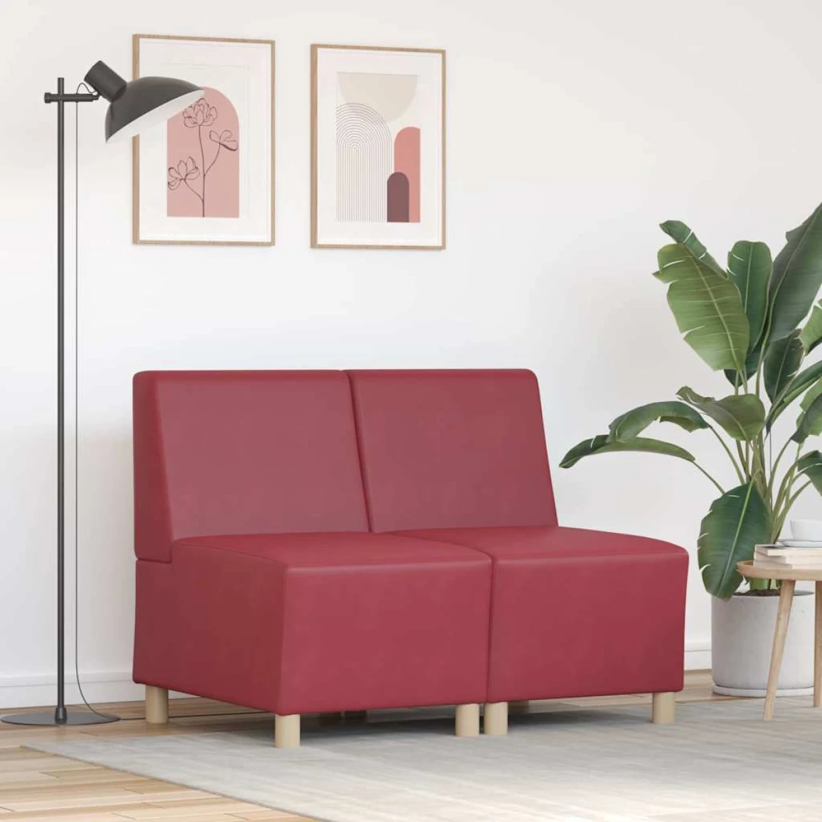 vidaXL VidaXL Modular Armless Sofa 55x74x82 cm Faux Leather Home - Sofa