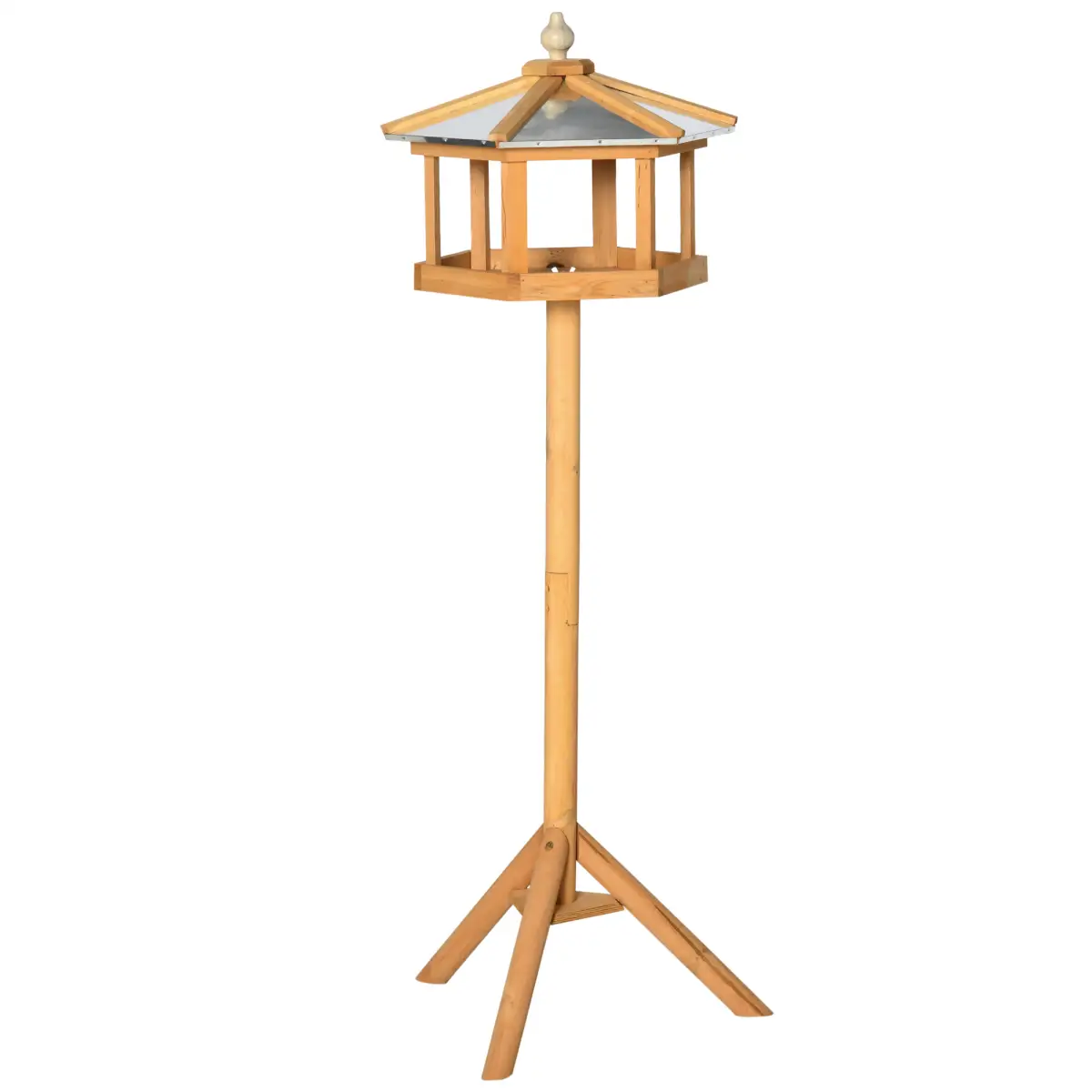 Pawhut Bird Stand Feeder Table Feeding Station Garden Wood Coop Parrot Nesting Stand - Bird Feeder